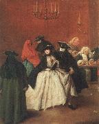 Pietro Longhi Masked venetians in the Ridotto USA oil painting artist